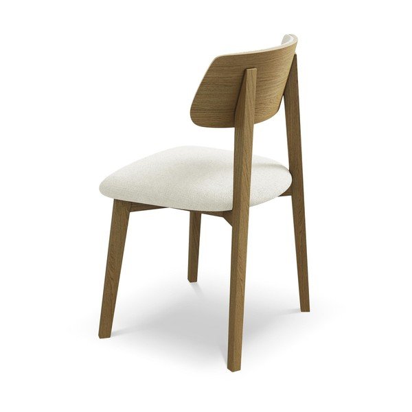 Krēmkrāsas masīvkoka pusdienu krēsls Niu – Makamii-image-3