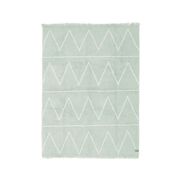 Piparmētru zaļš mazgājams/ar rokām darināts kokvilnas bērnu paklājs 120x160 cm Hippy Menta – Lorena Canals