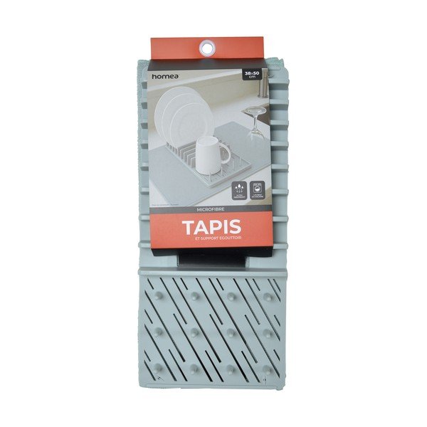 Gaiši zils plastmasas trauku žāvēšanas paliktnis 50x38 cm – Homéa-image-2