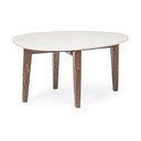 Balts/dabīga toņa žurnālgaldiņš ar marmora virsmu 50x70 cm Sylvester – Bizzotto