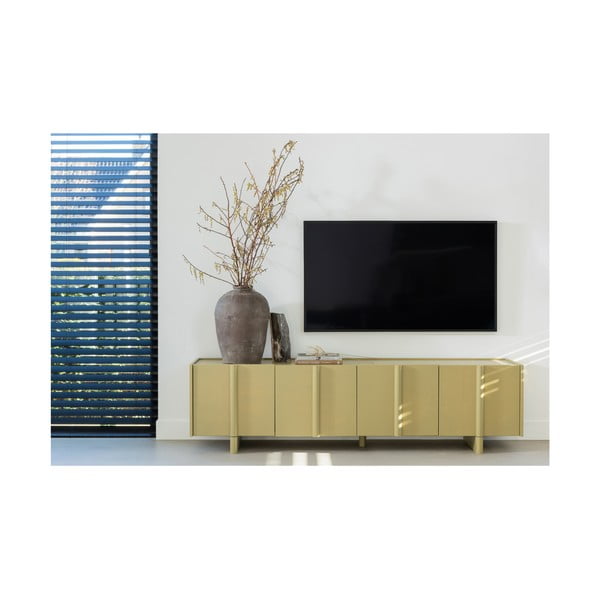 Haki priedes masīvkoka TV galdiņš 200x53x46 cm Basu – WOOOD-image-1