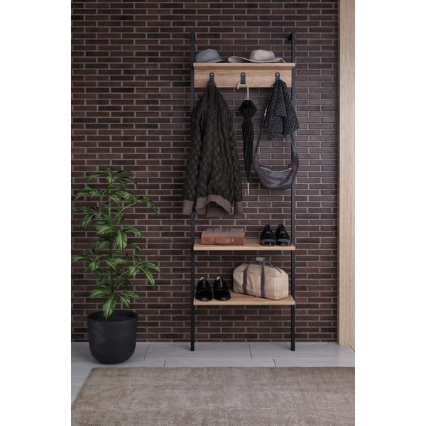 Melns priekšnama komplekts no pārstrādātas koksnes Nina - Kalune Design-image-1