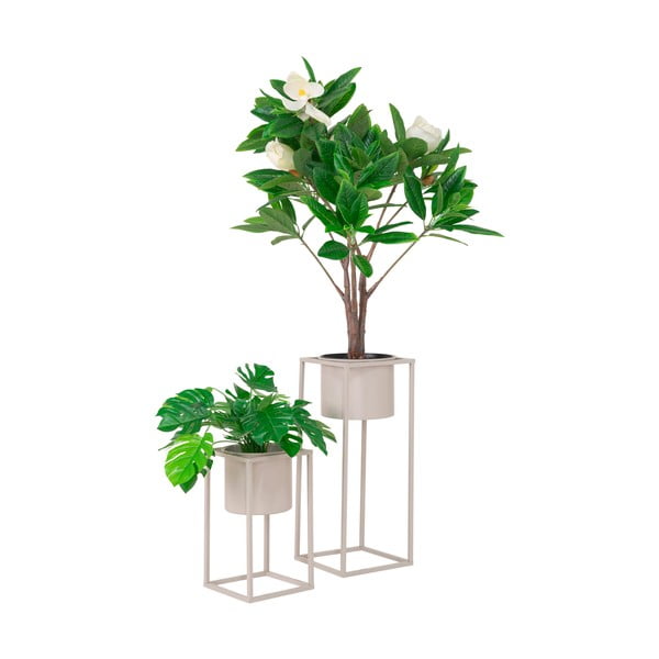 2 bēšu metāla puķu podu komplekts House Nordic Marla-image-2