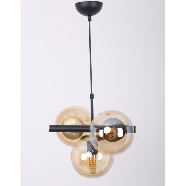 Dzeltena/melna piekaramā lampa ar stikla abažūru ø 15 cm Cascade – Squid Lighting-image-2