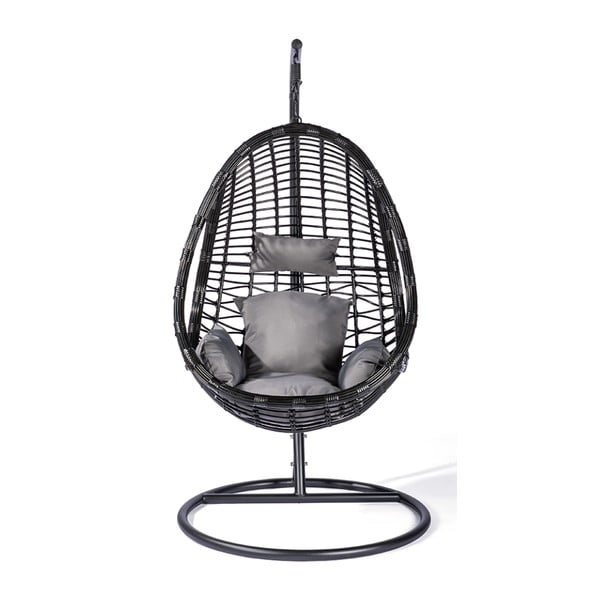 Tumši pelēks piekarams atzveltnes krēsls no mākslīgās rotangpalmas Bonami Selection Tahiti-image-1