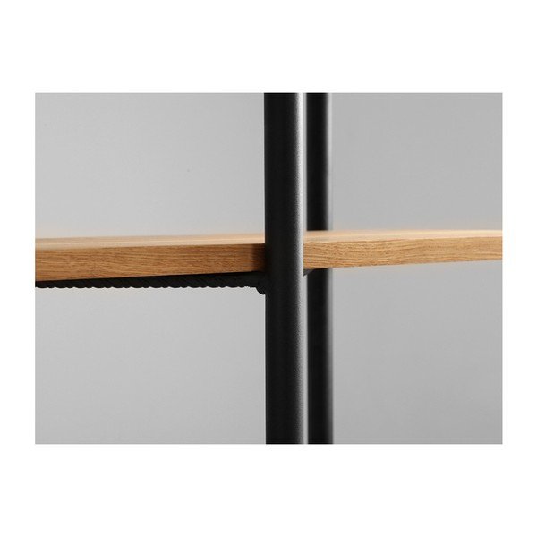 Grāmatu skapis ar melnu konstrukciju un ozolkoka plauktiem Custom Form Rave, augstums 150 cm-image-4