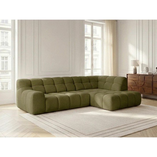 Zaļš salokāms/su elektriniu sėdynės reguliavimu stūra dīvāns (ar labo stūri/L veida) Andre – Bobochic Paris-image-3