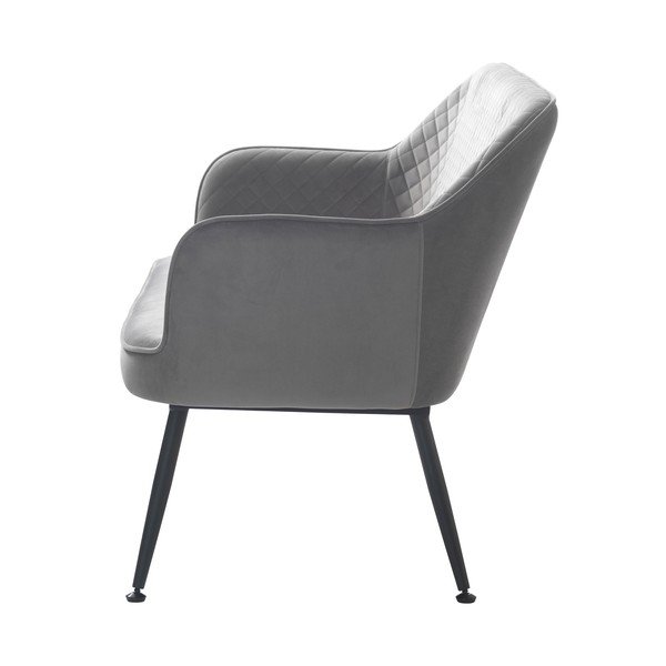 Gaiši pelēks samta dīvāns 129 cm Berrie – Unique Furniture-image-3