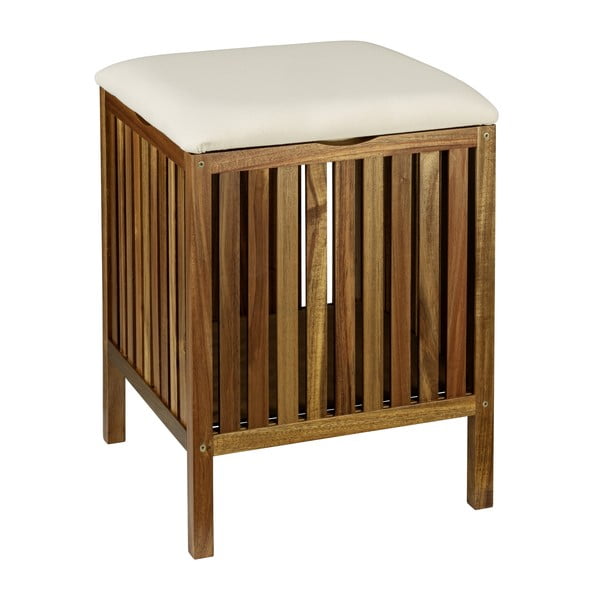 Tumša dabīga toņa koka veļas grozs 38 l Fondi – Wenko