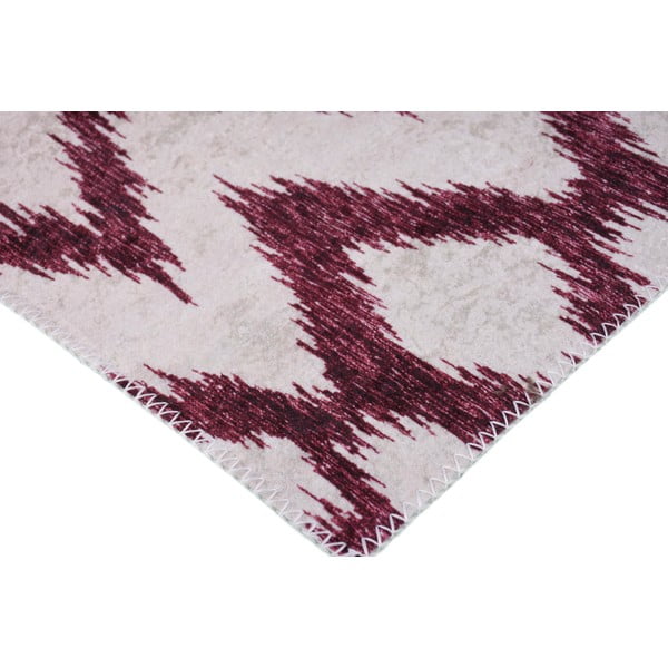 Bordo sarkans/balts mazgājams paklājs 160x230 cm – Vitaus-image-2