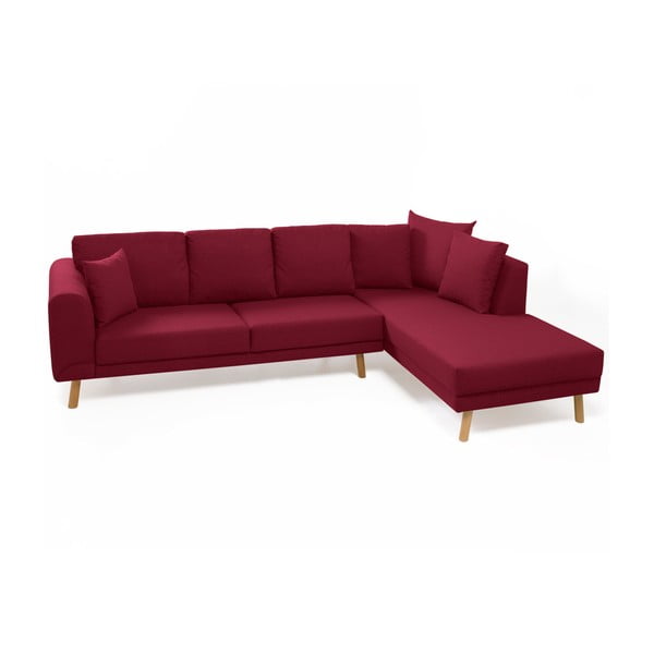 Burgundijas krāsas dīvāns-guļamā gulta labajā stūrī Balcab Home Galerija Dorothy