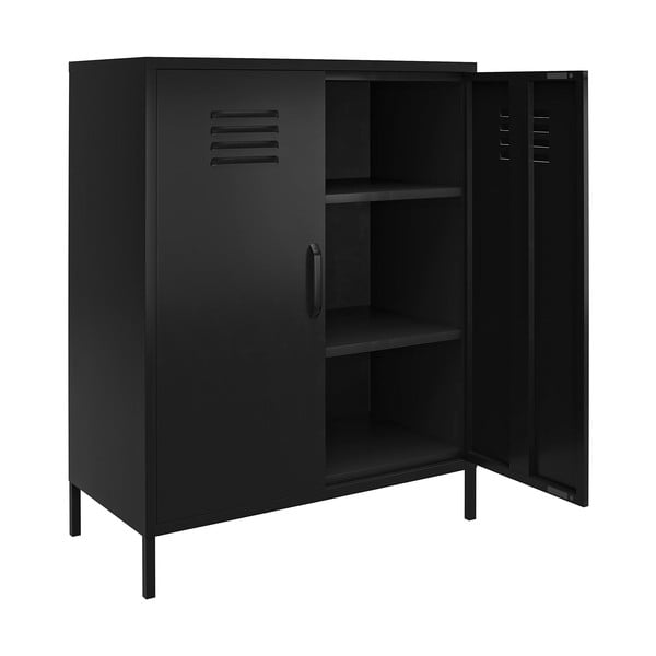 Melns metāla skapītis 40x102x80 cm Mission District – Støraa-image-4