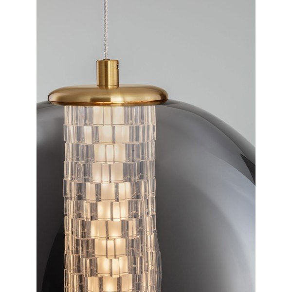 Pelēka metāla LED piekaramā lampa ar stikla abažūru ø 22 cm Navi – Nova Luce-image-2