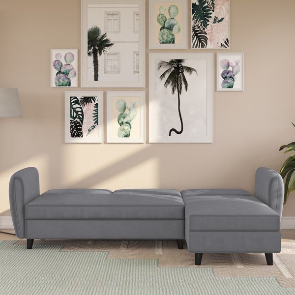 Pelēks samta salokāms stūra dīvāns Perry – Støraa-image-2