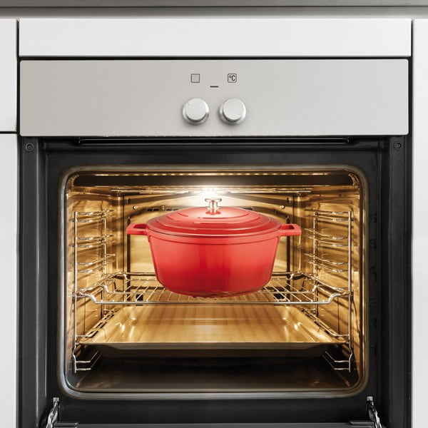 Katls ar nelīpošu virsmu un vāku indukcijas plītij 6,8 l Bordeaux – Tescoma-image-1