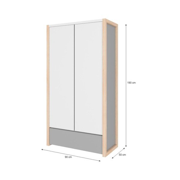 Pelēks drēbju skapis BELLAMY Pinette-image-2