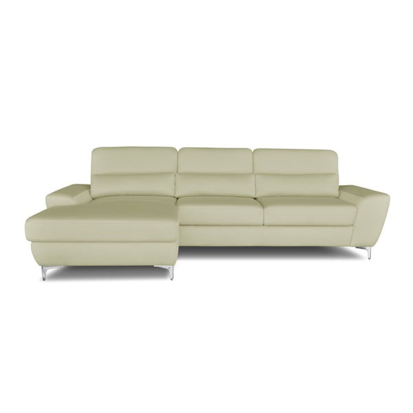 Krēmkrāsas stūra dīvāns-guļamā gulta Windsor & Co. Dīvāni Omega, kreisais stūris