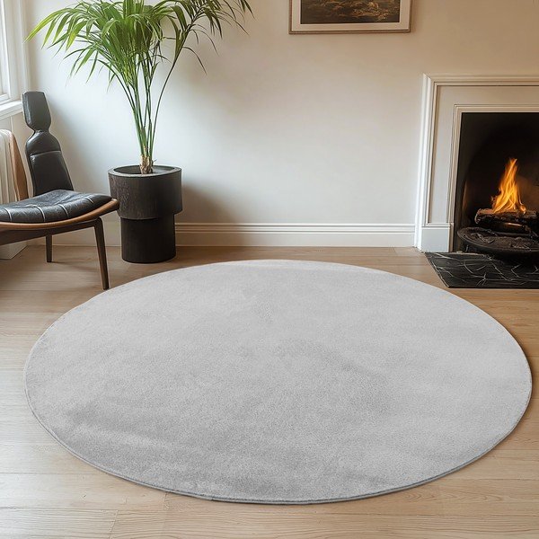 Gaiši pelēks mazgājams apaļš paklājs ø 160 cm Joy – Ayyildiz Carpets-image-1