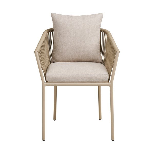 Bēšs metāla/polsterēts dārza krēsls Salerno – House Nordic-image-2