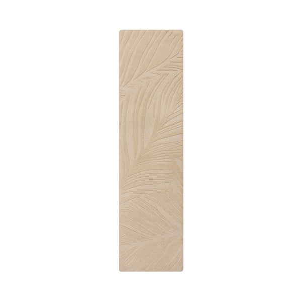 Bēšs vilnas paklājs 60x230 cm Lino Leaf – Flair Rugs