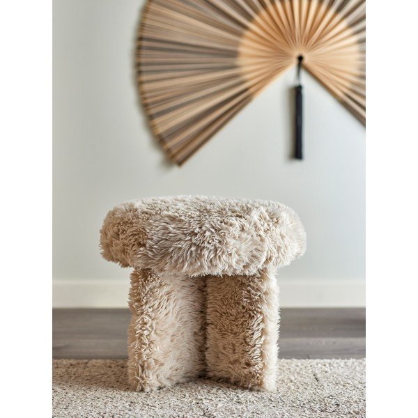 Bēšs pufs no mākslīgās kažokādas Frikka – Bloomingville-image-1