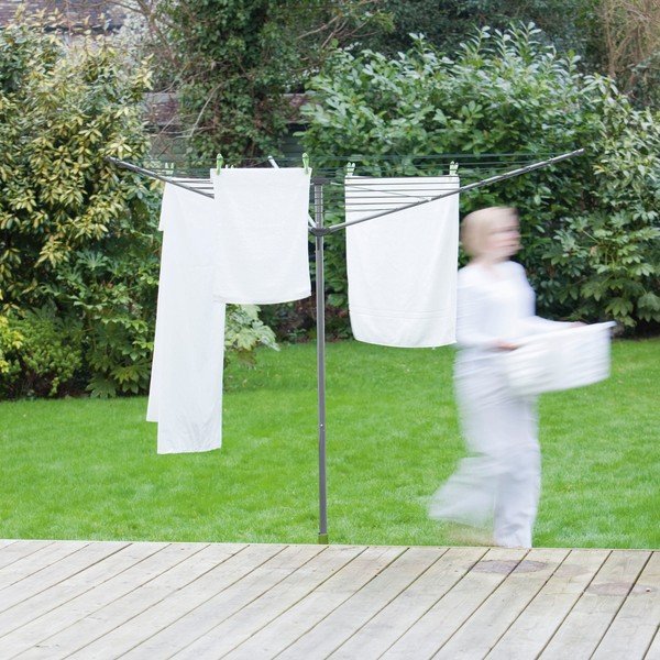 Sudraba krāsas dārza veļas žāvētājs 35 m – Addis-image-1