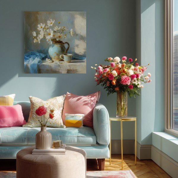 Drukāta glezna ar rāmi 70x70 cm Anemone – Styler-image-1