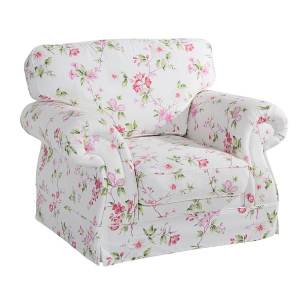 Rozā un balta ziedu krēsls Max Winzer Mina