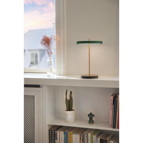 Zaļa LED galda lampa ar regulējamu spilgtumu un metāla abažūru (augstums 31 cm) Asteria Move – UMAGE-image-4