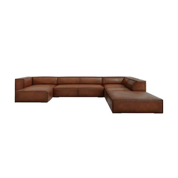 Konjaka brūns ādas stūra dīvāns (labais stūris) Madame – Windsor & Co Sofas