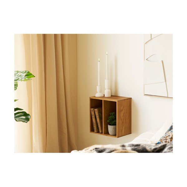 Dabīga toņa daudzlīmeņu ozola masīvkoka sienas plaukts 18 cm Townsville – House Nordic-image-4