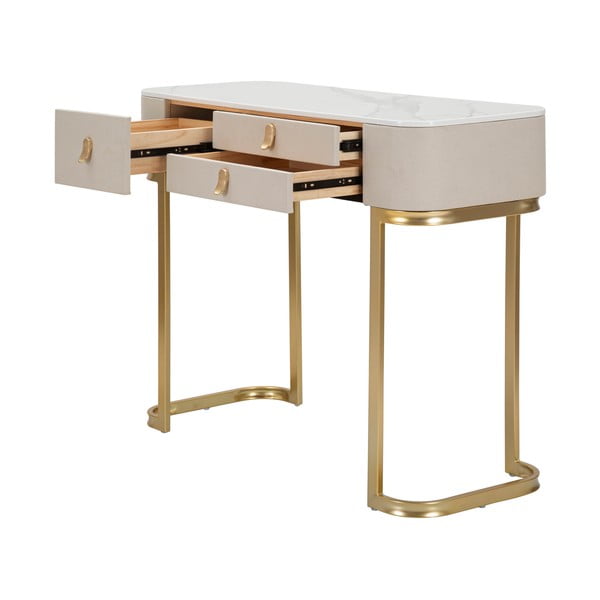Bēšs/zelta krāsas konsoles galds 40x100 cm Beauty – Mauro Ferretti-image-4