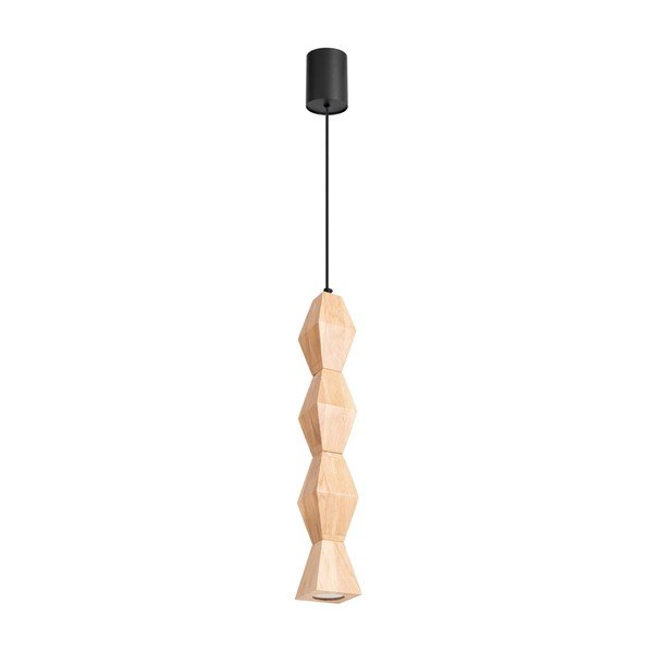 Dabīga toņa dižskābarža masīvkoka piekaramā lampa ø 8 cm Cubo – Sollux