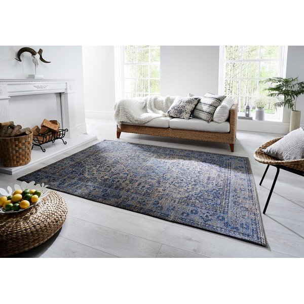 Zils ar rokām austs paklājs Flair Rugs Palais, 120 x 170 cm-image-2