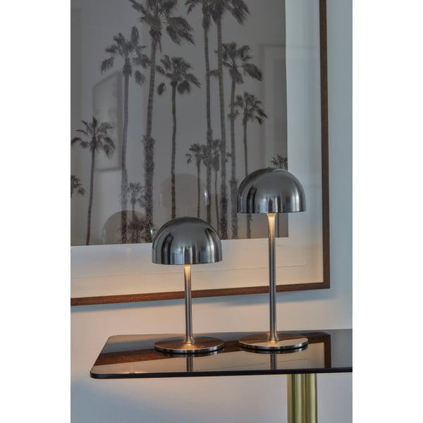 Sudraba krāsas LED galda lampa ar tālvadību un metāla abažūru (augstums 30 cm) Tim – Sirius-image-4