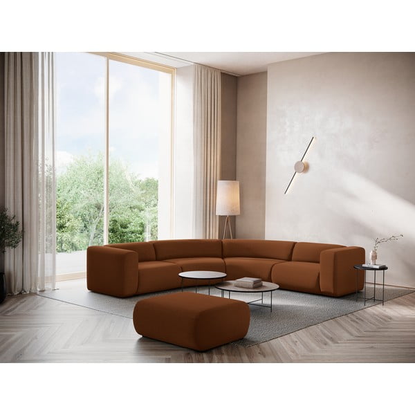 Oranžs/brūns samta kāju soliņš Ekahi – Makamii-image-1