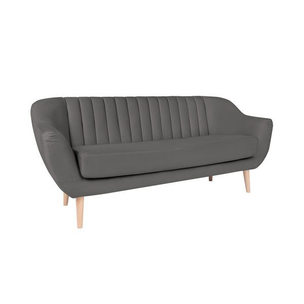 Micadoni Home Vincente pelēks trīsvietīgs dīvāns-image-2