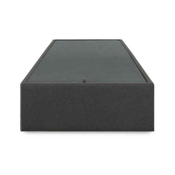 Melna polsterēta vienvietīga gulta ar veļas kasti 90x190 cm Matters – Kave Home