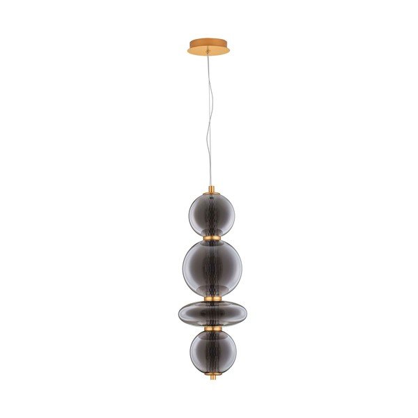 Pelēka metāla LED piekaramā lampa ar stikla abažūru ø 25,5 cm Navi – Nova Luce