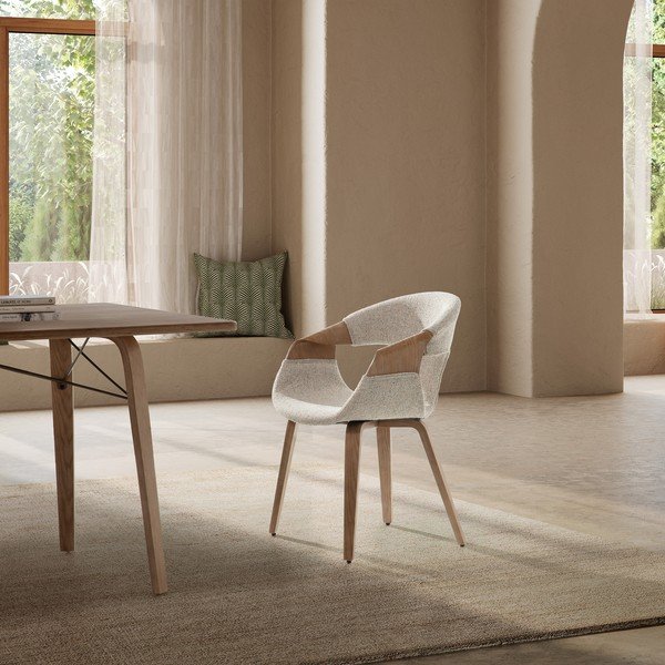 Bēši polsterēti ēdamistabas krēsli ar roku balstiem (2 gab.) Elif – MOME-image-1