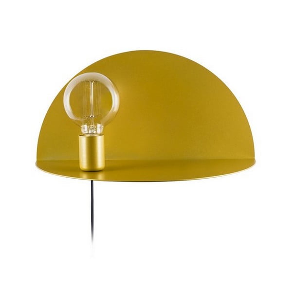 Sienas lampa ar plauktu zelta krāsā Homemania Decor Shelfie, garums 20 cm