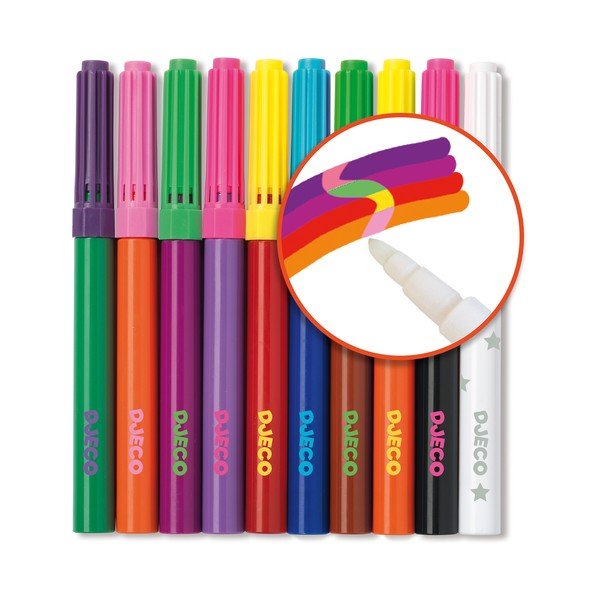 10 marķieru komplekts ar dzēšgumiju Djeco Magic-image-2