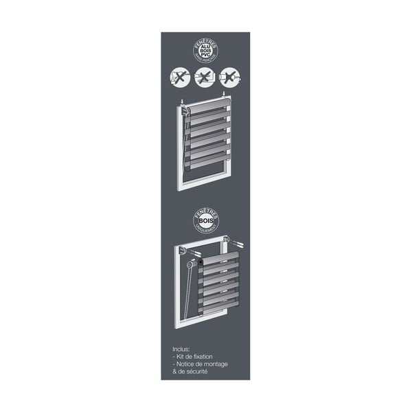 Gaiši brūna tekstila dienas un nakts žalūzija 90x180 cm Daynight – douceur d'intérieur-image-2