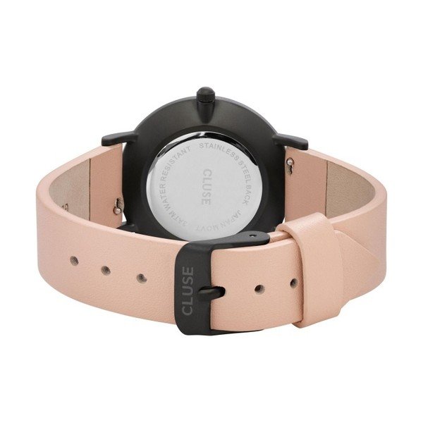 Sieviešu pulkstenis ar ādas siksniņu un melnu ciparnīcu Cluse Minuit-image-1