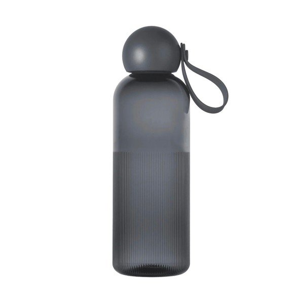 Tumši pelēka pārstrādātas plastmasas pudele ceļojumiem 600 ml Ture – Sagaform