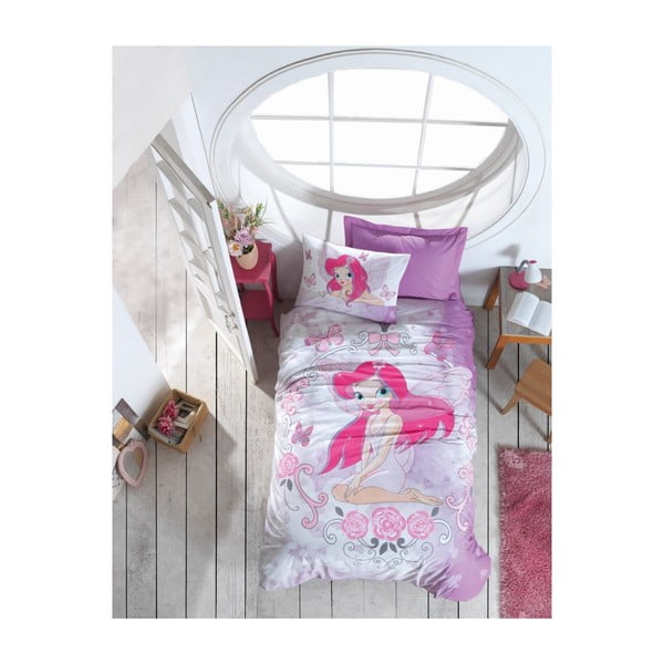 Kokvilnas vienvietīga gultas veļa Fairy, 160 x 220 cm