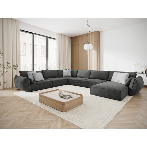 Pelēks stūra dīvāns (kreisais stūris) Vanda – Mazzini Sofas-image-1