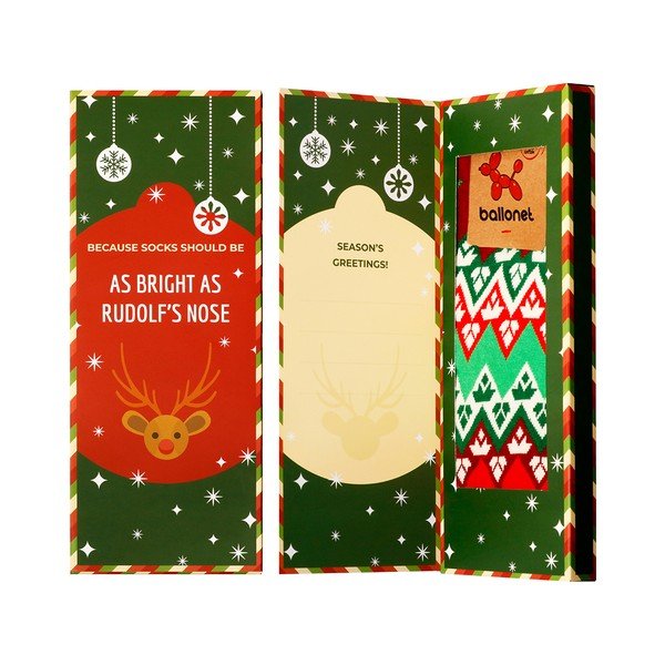 Zeķes Ballonet Season´s Greetings Socks Card with Flake, 36-40 izmērs-image-1