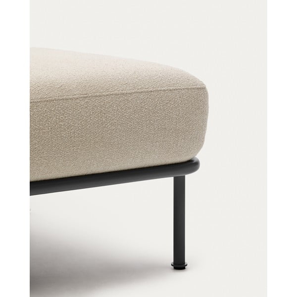 Bēšs kāju soliņš no buklē auduma Aurum – Kave Home-image-3