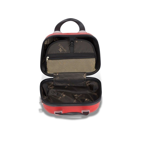 3 sarkanu ceļojuma koferu komplekts uz riteņiem ar USB pieslēgvietām un rokas somu My Valice RESSO Travel Set-image-3